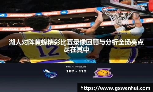 湖人对阵黄蜂精彩比赛录像回顾与分析全场亮点尽在其中